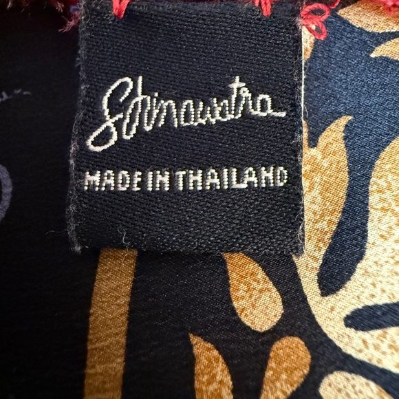 Srinanstra Thailand Vintage Silk Scarf 🇹🇭– Elephant & Floral Gold Motif - Picture 7 of 7